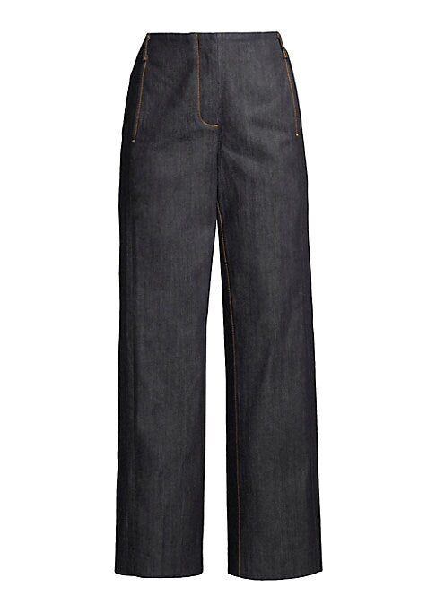 Chic Wide-Leg Denim Trousers