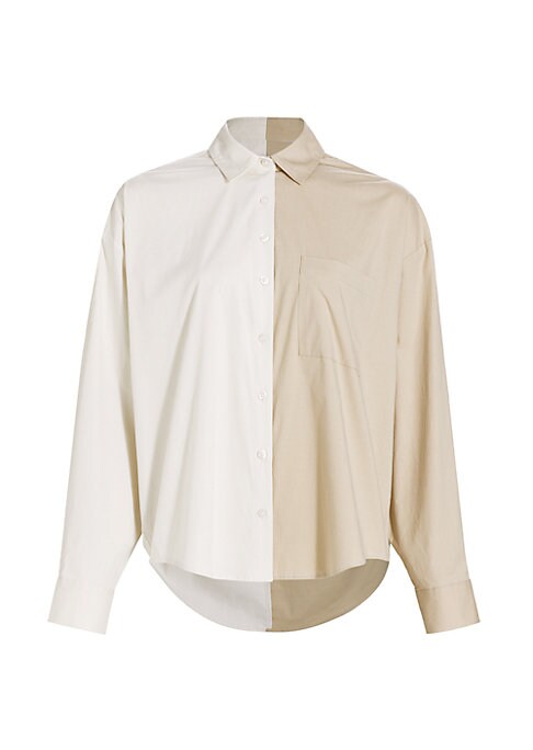 Two-Tone Stretch Button-Up