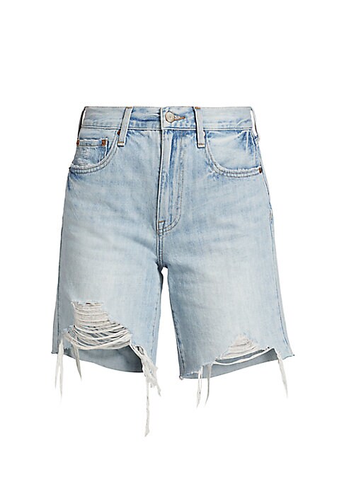 Distressed Denim Skater Shorts