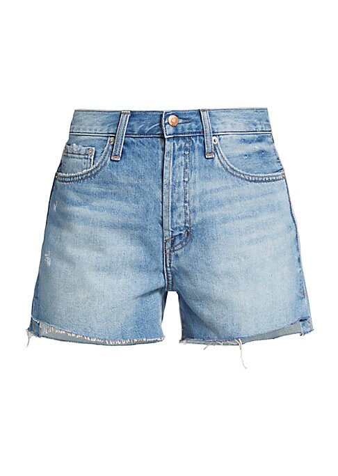 Distressed Edge Denim Shorts