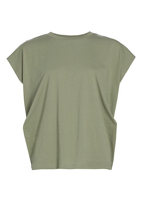 Draped Cotton Cap Top