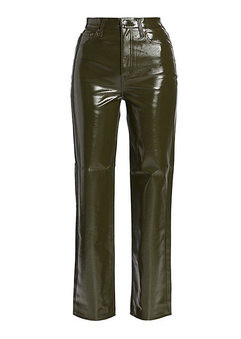 Glossy Straight Leg Trousers