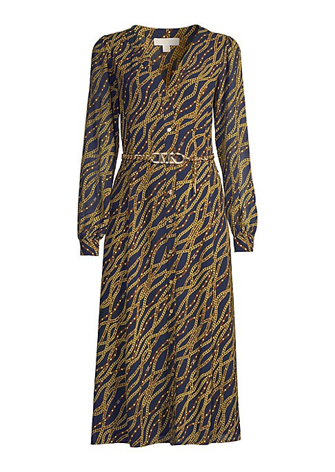 Chic Chain-Trimmed Midi Dress