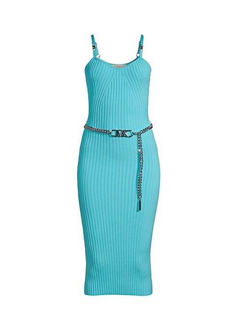 Chic Chain-Belt Midi Dress