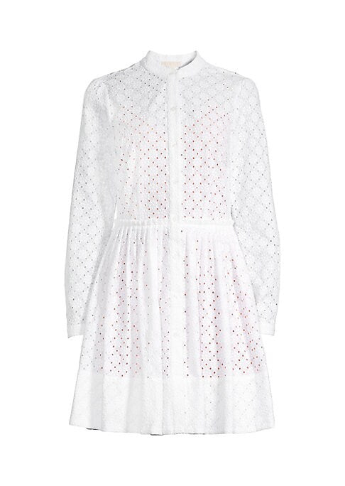 Chic Eyelet Shirt Dress