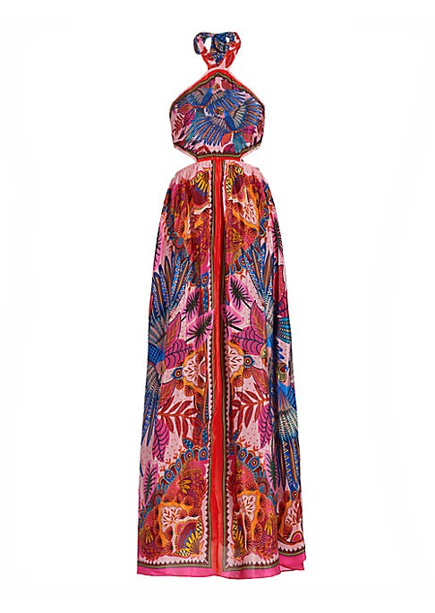 Vibrant Cut-Out Maxi Dress