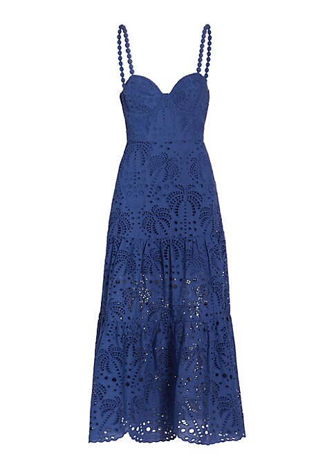 Eyelet Palm Midi Dress