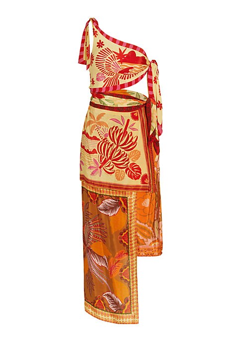 Asymmetrical Scarf Midi Dress