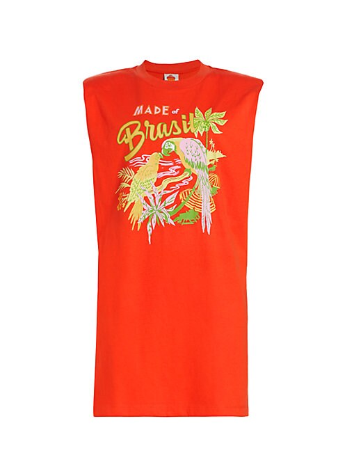 Cotton Graphic Mini Dress
