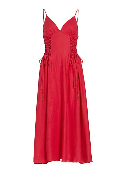 Luxe Lace-Up Midi Dress