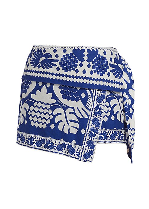 Tropical Wrap Mini Skirt