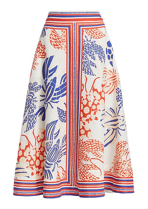 Lobster Print Midi Skirt