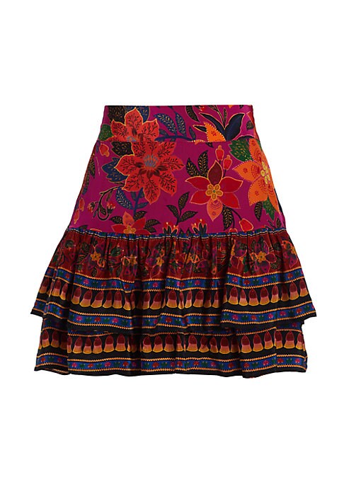Floral Ruffle Mini Skirt