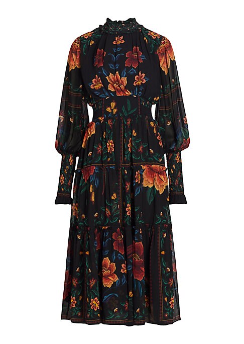 Floral A-Line Midi Dress