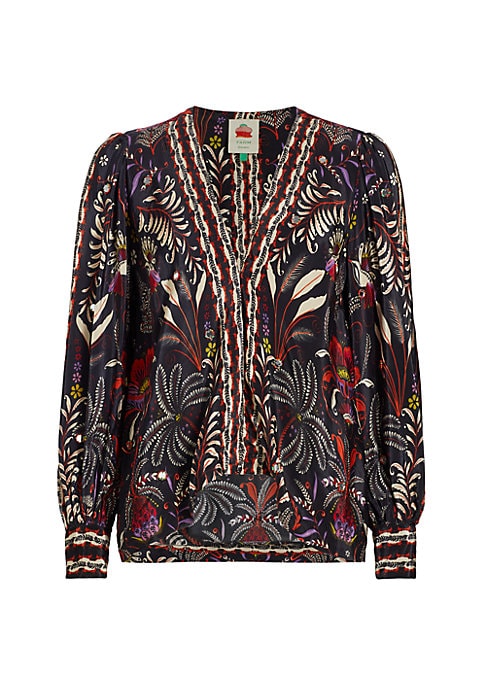 Elegant Mirror-Detail Blouse