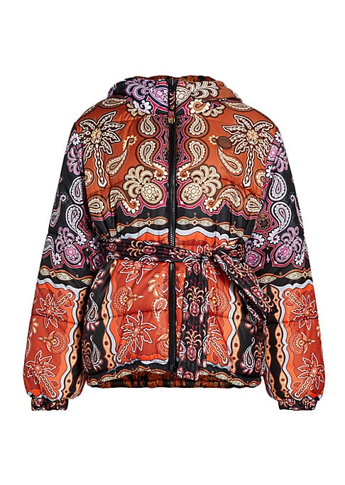 Vibrant Giraffe Puffer Jacket