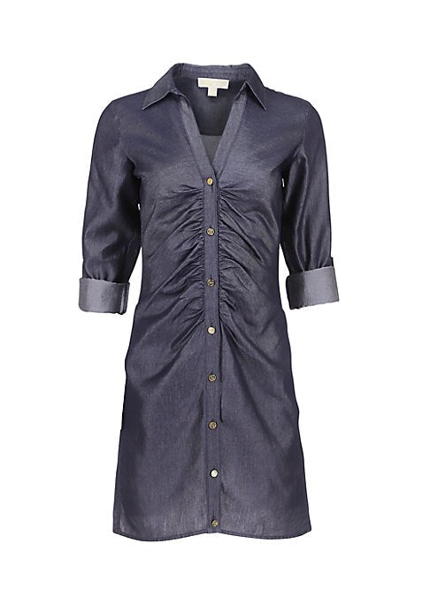 Ruched Twill Dress