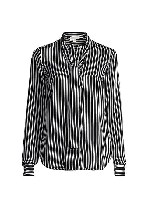 Chic Silk-Blend Striped Blouse