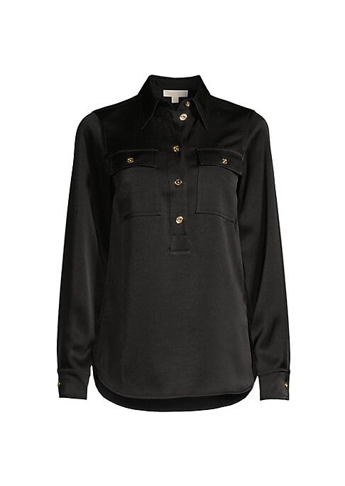 Chic Satin Button Tunic