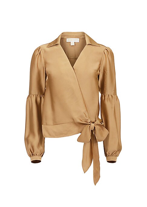 Elegant Wrap Satin Blouse