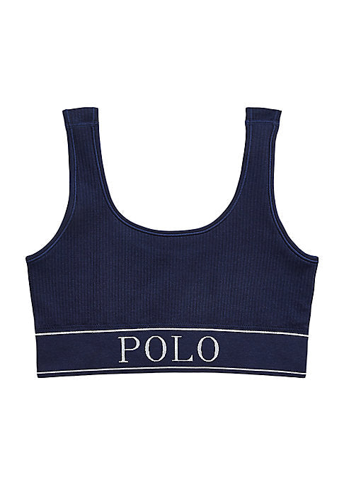 Scoop Ribbed Logo Top