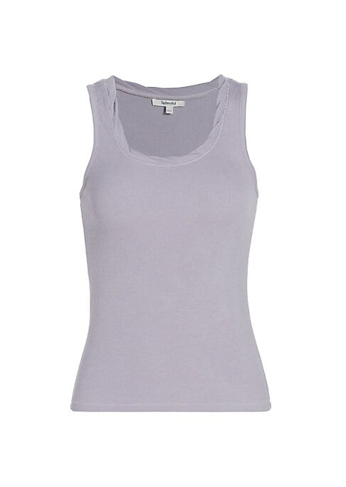 Scoopneck Ribbed Sleeveless Top