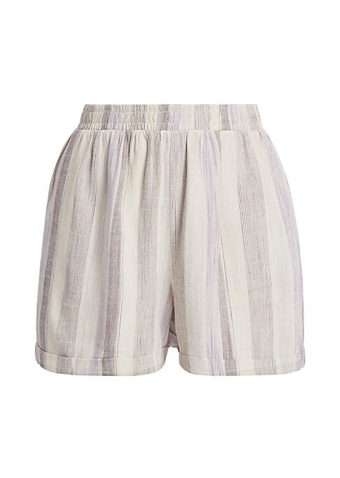 Striped Linen Blend Shorts