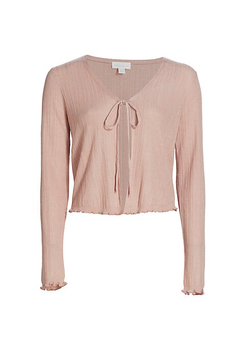 Ruffled Tie-Front Sweater