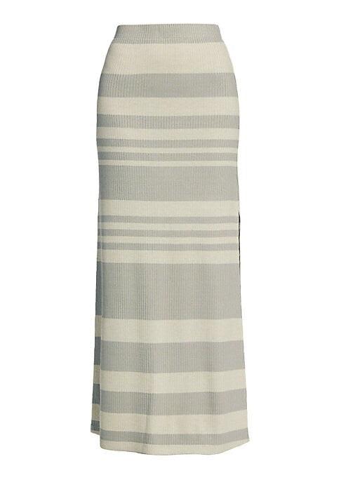 Metallic Stripes Maxi Skirt