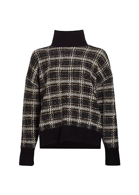 Plaid Cozy Turtleneck Sweater