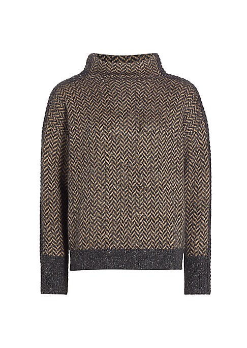Cozy Herringbone Turtleneck Sweater