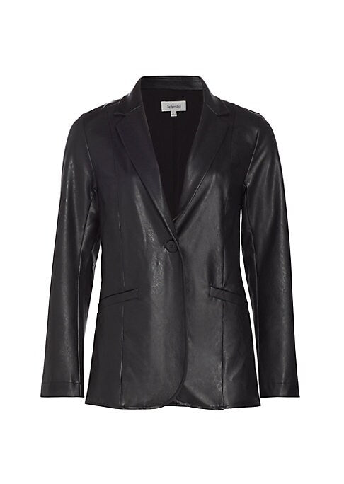 Chic Faux Leather Blazer