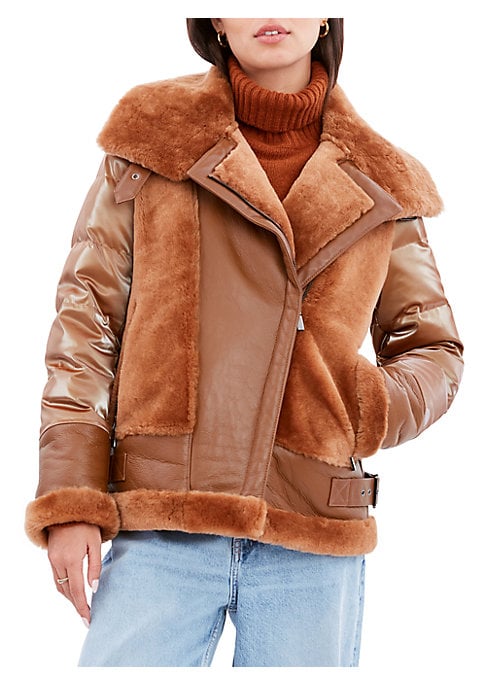 Shearling & Down Moto Jacket