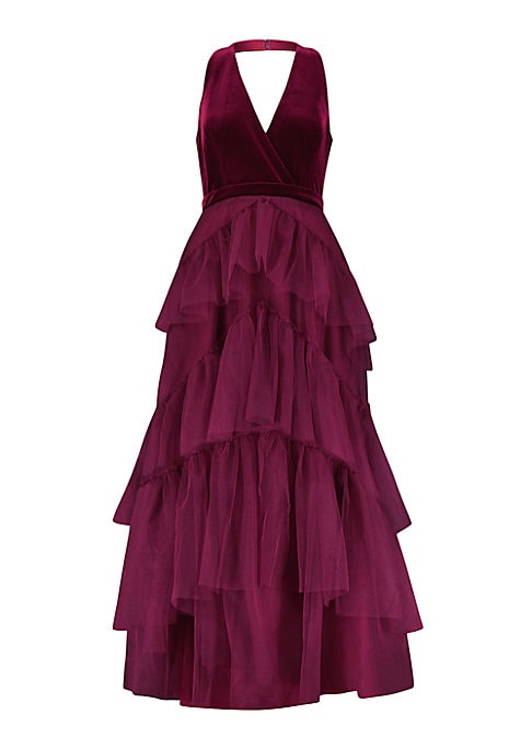 Elegant Ruffle Evening Gown