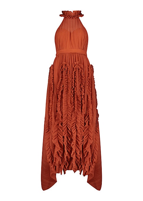 Ruffled Elegance Evening Dress