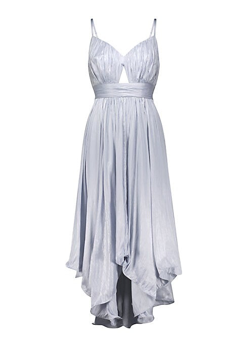 Satin Ruffle Cut-out Dress