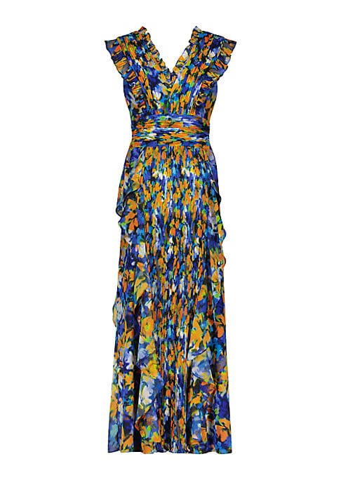 Ruffled Chiffon Evening Gown