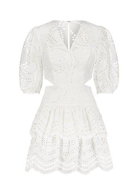 Lace Ruffle Mini Dress