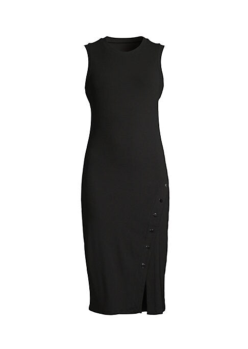 Sleek Button-Slit Dress