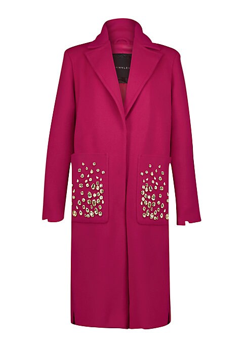 Crystal Embellished Wool Coat