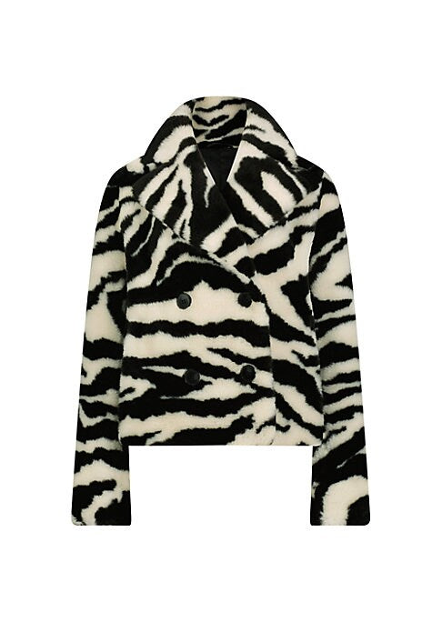 Striped Faux Fur Jacket