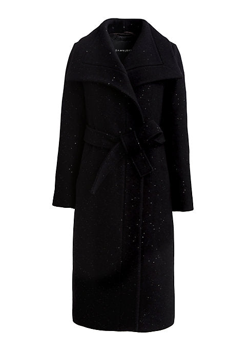 Sequined Maxi Wrap Coat