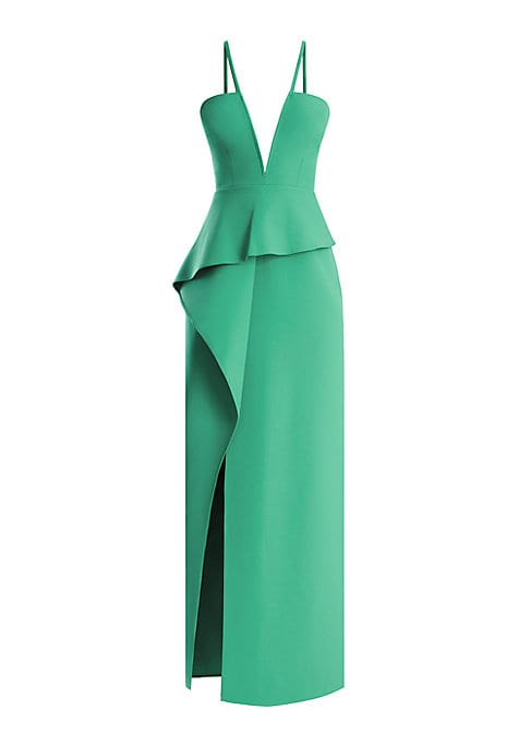 Elegant Slit Peplum Dress