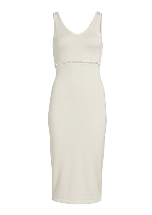 Pearl Cut-Out Midi Dress