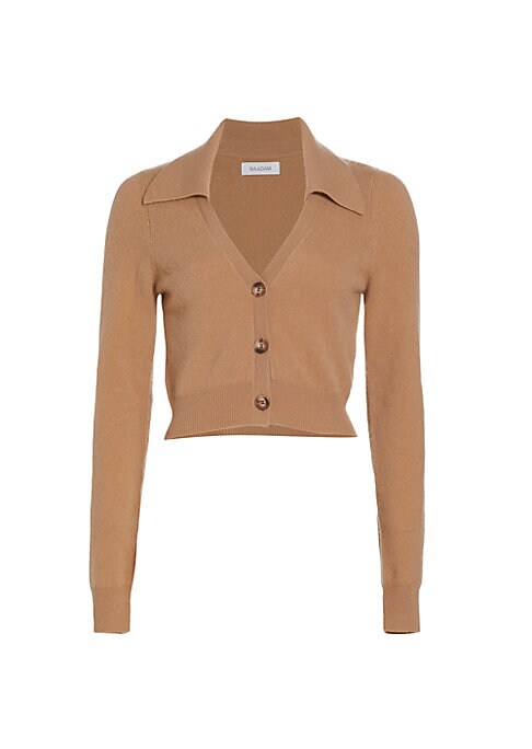 Cropped Cashmere Polo Cardigan