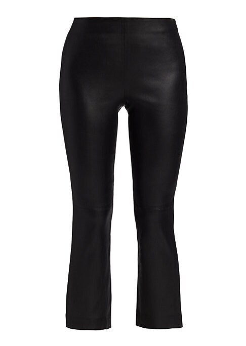 Chic Leather Boot-Cut Trousers