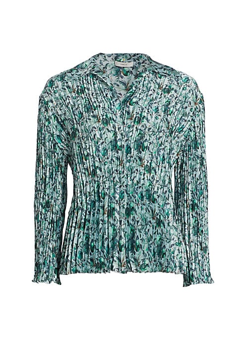 Floral Satin Pleated Top