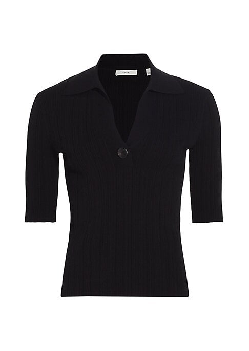 Chic Ribbed Polo Top