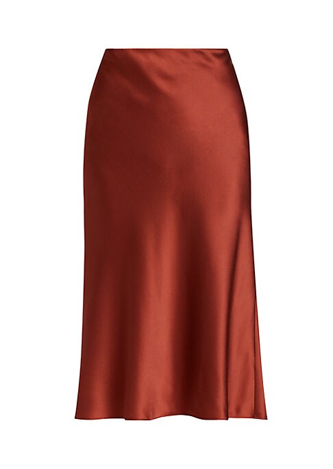 Lustrous Satin Midi Skirt