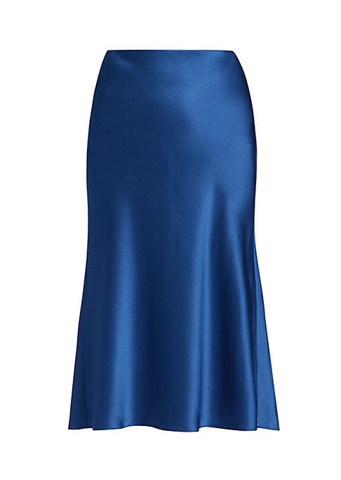 Lustrous Satin Midi Skirt